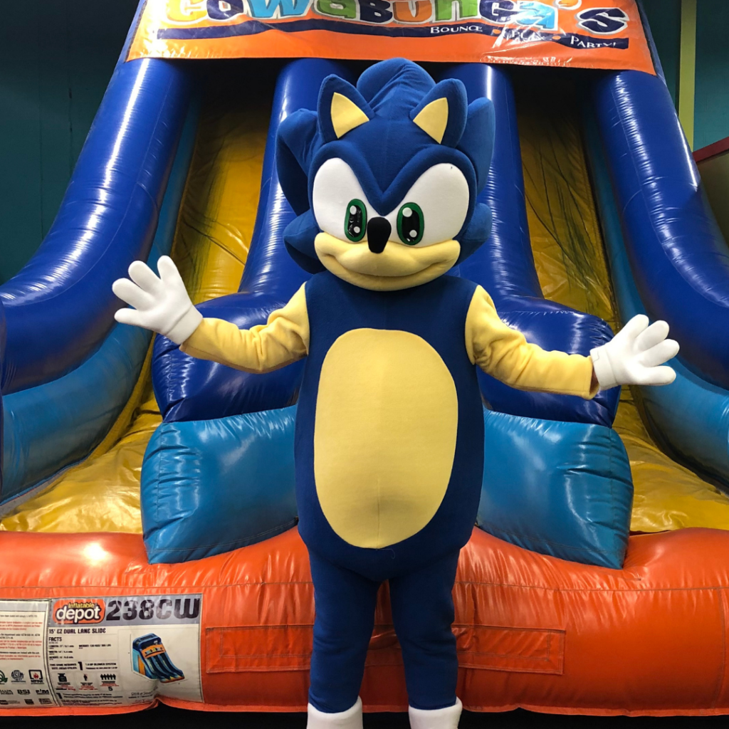 Sonic character visit in Manchester, NH