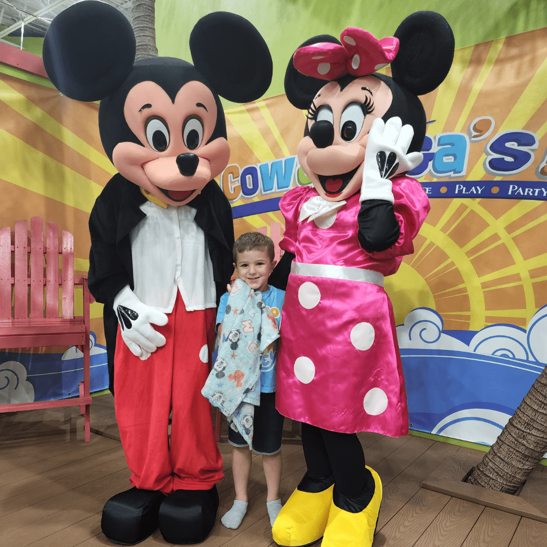 minnie and mickey character visit for party